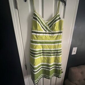 Ann Taylor Green Spaghetti Strap Mini Sundress